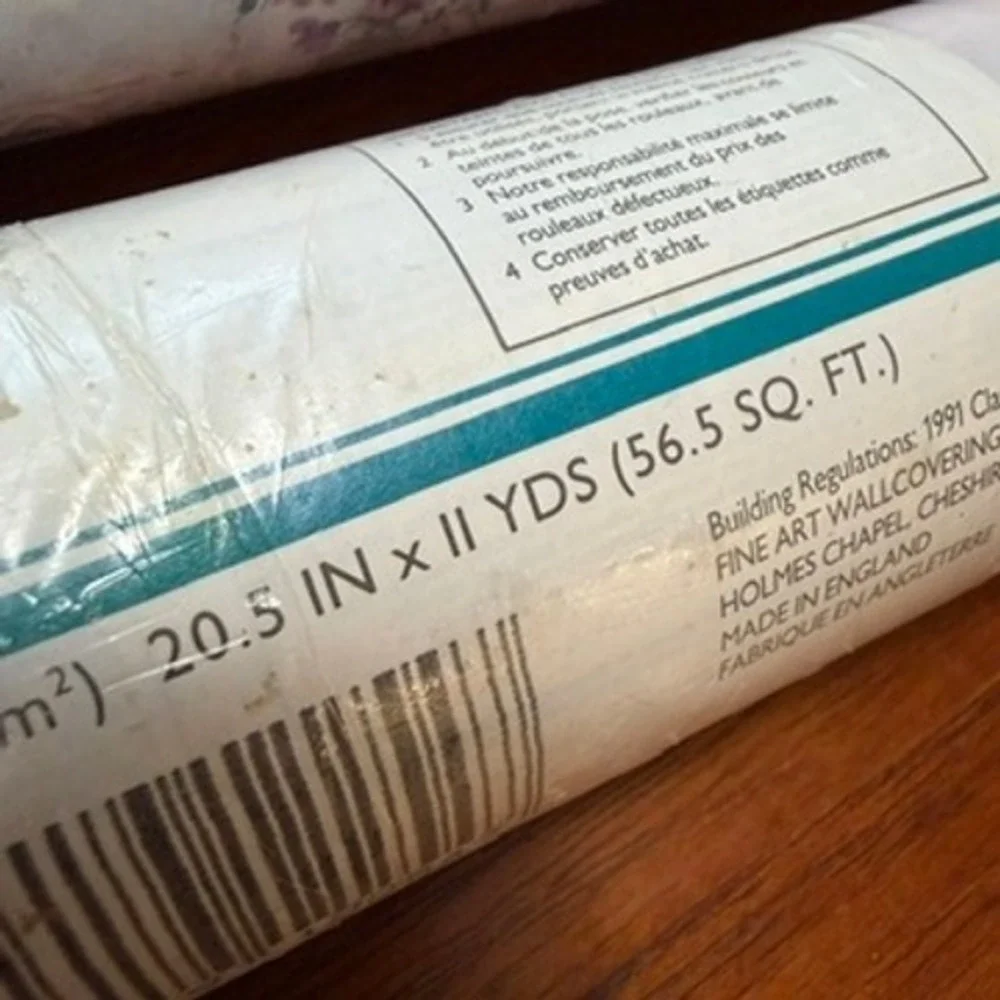 Vintage Floral Ready Pasted Vinyl Wallpaper 2 Rolls Cottagecore Shabby Chic DIY